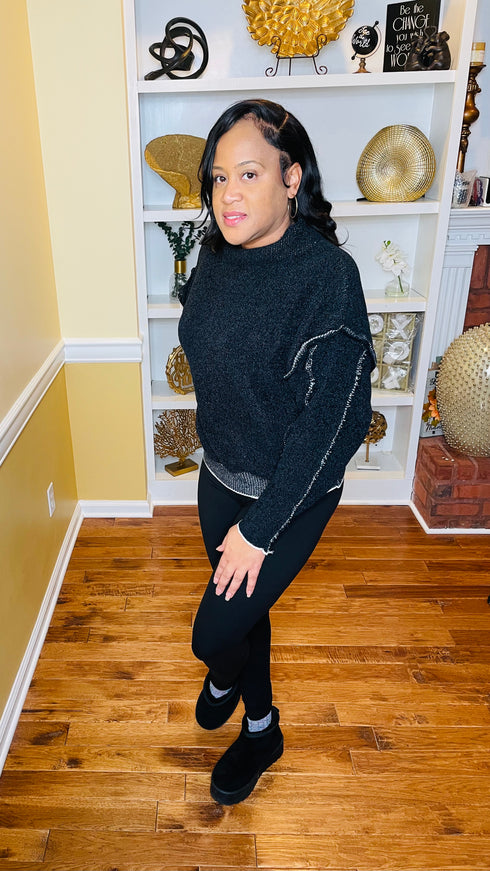 Like No Other | mock neck sweater (black)